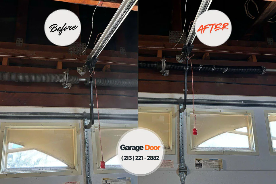Before and after: garage door repair Eldridge, IA